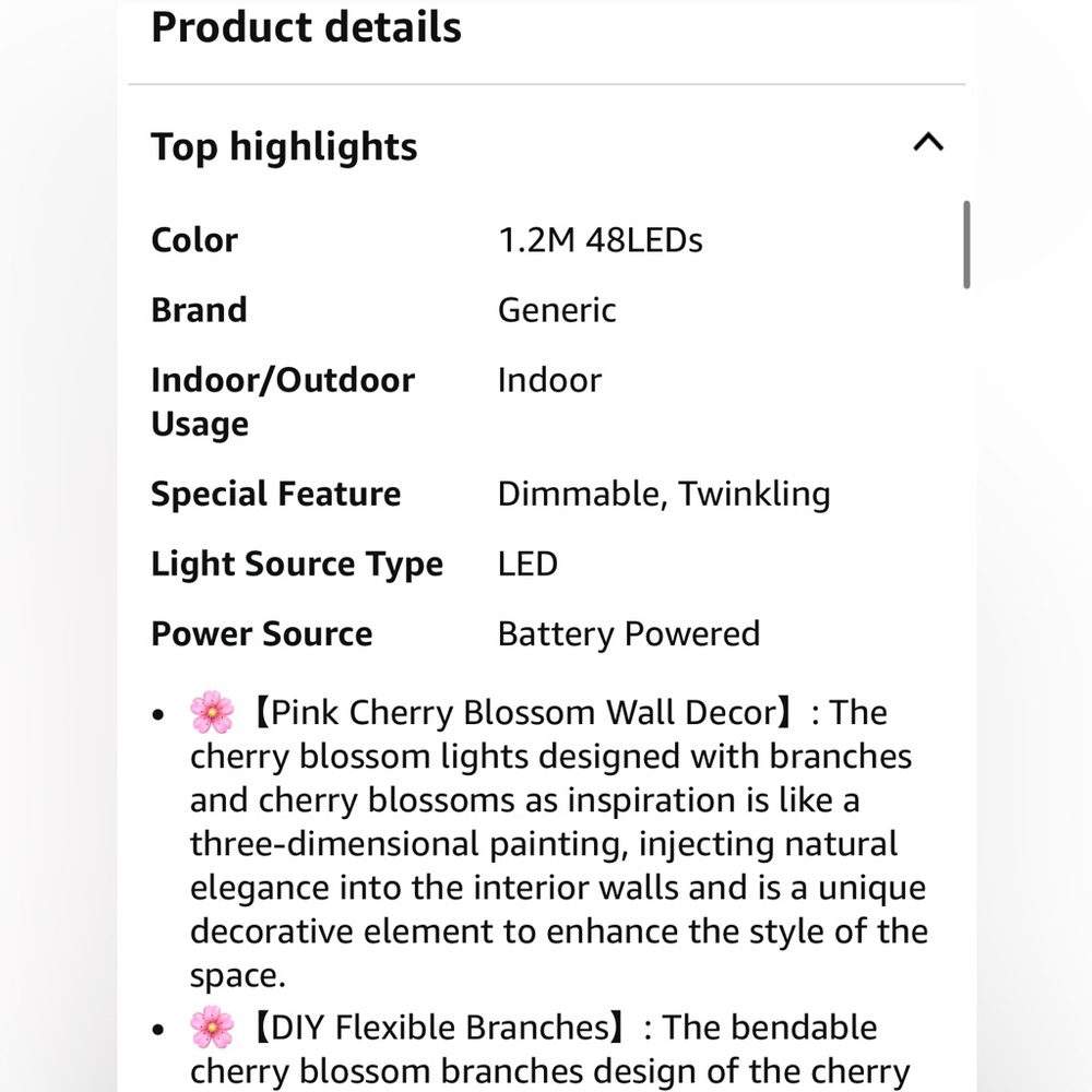 Pink Floral LED Light Set with Remote - Picture 8 of 16